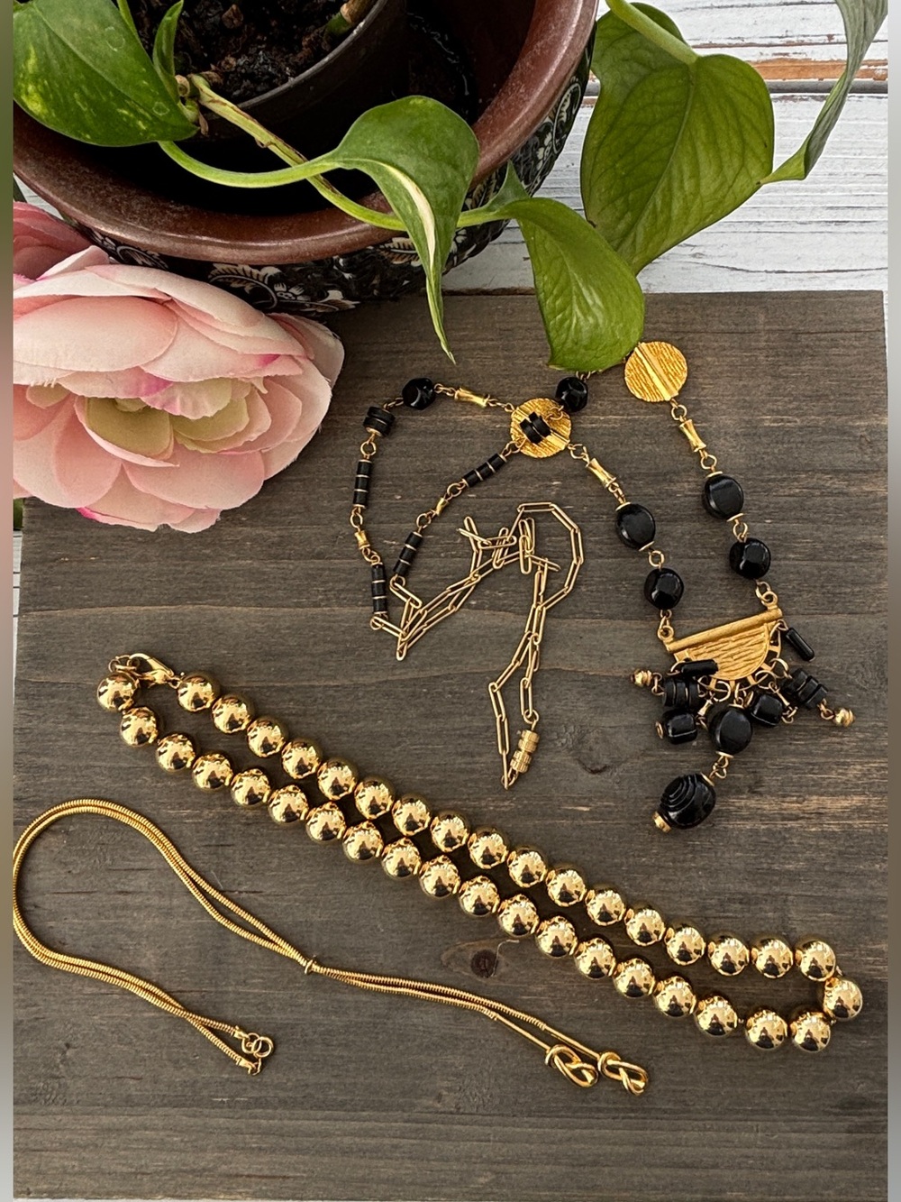 Vintage Gold Necklaces (set of 3)